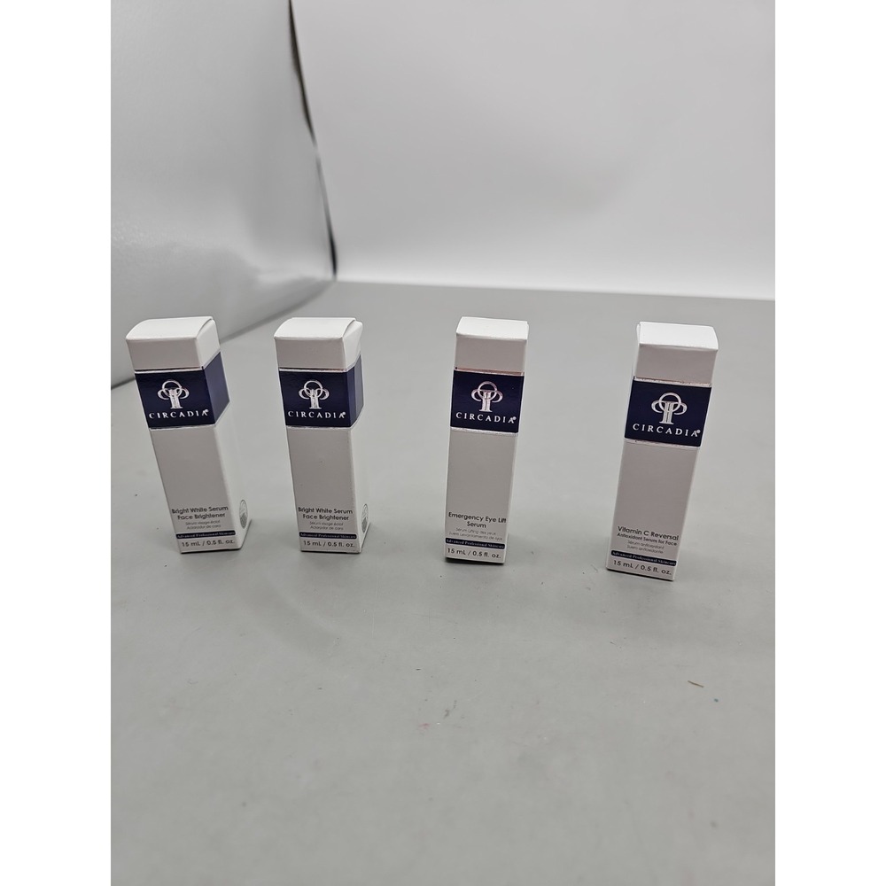 Circadia Bright White Face Serum (2) Eye Lift & Vitamin C .5 Oz 4 Bottles Expire